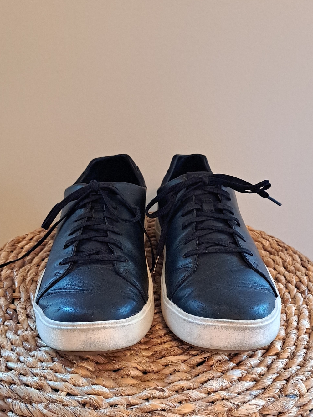 Olukai Mens Lae'Ahi Li 'Ili Athleisure/Casual Onyx Black Leather Low Sneakers 11 - Picture 3 of 9